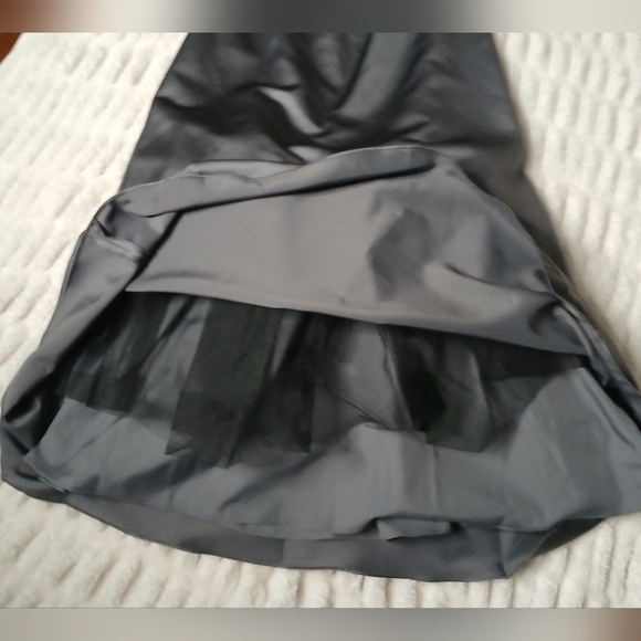 David's Bridal Elegant Smokey Gray Strapless Dress - Picture 3 of 12